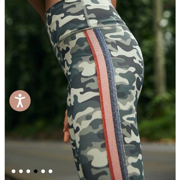 SPIRITUAL GANGSTER Camo Rainbow Stripe High Rise Compression Yoga Leggings XS - Picture 12 of 12
